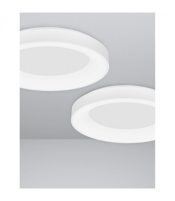 Rando Smart 60cm Integrated LED Semi Flush Light Sandy White Aluminium LED 50W 3250Lm 3000K - 4000K-4