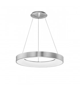 Rando Thin 60cm Integrated LED Pendant Ceiling Light Brushed Silver Aluminium LED 50W 3250Lm 3000K-1