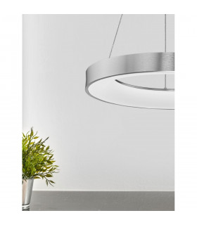 Rando Thin 60cm Integrated LED Pendant Ceiling Light Brushed Silver Aluminium LED 50W 3250Lm 3000K-2