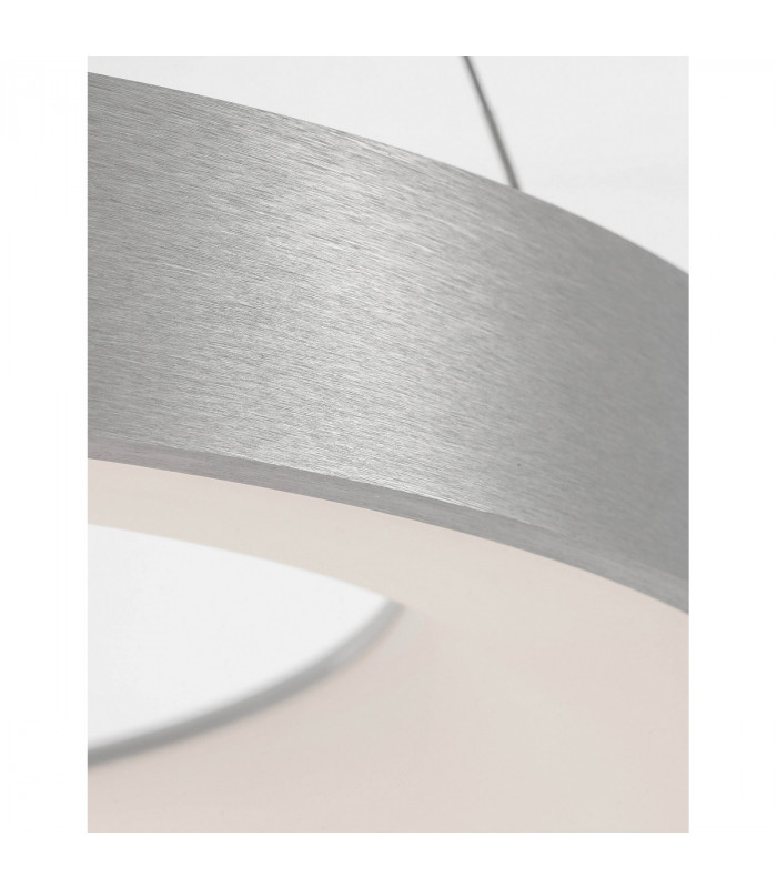 Rando Thin 60cm Integrated LED Pendant Ceiling Light Brushed Silver Aluminium LED 50W 3250Lm 3000K-5