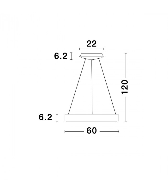 Rando Thin 60cm Integrated LED Pendant Ceiling Light Brushed Silver Aluminium LED 50W 3250Lm 3000K-6