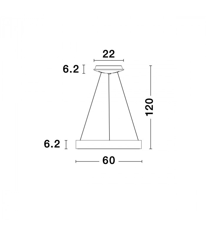 Rando Thin 60cm Integrated LED Pendant Ceiling Light Brushed Coffee Aluminium LED 50W 3250Lm 3000K-5