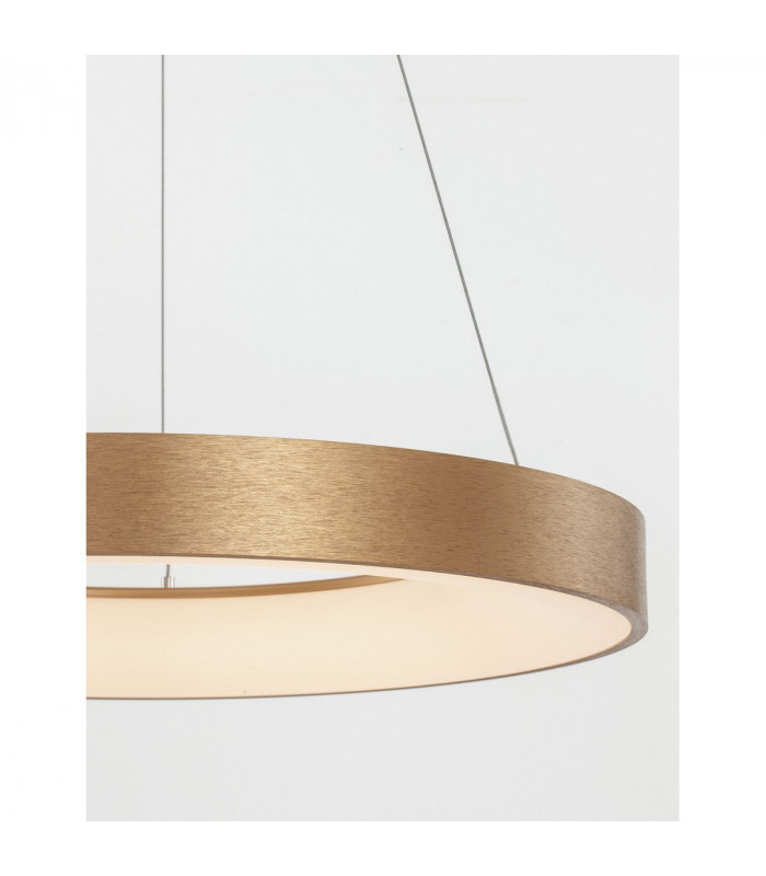 Rando Thin 60cm Integrated LED Pendant Ceiling Light Brushed Gold Aluminium LED 50W 3250Lm 3000K-3