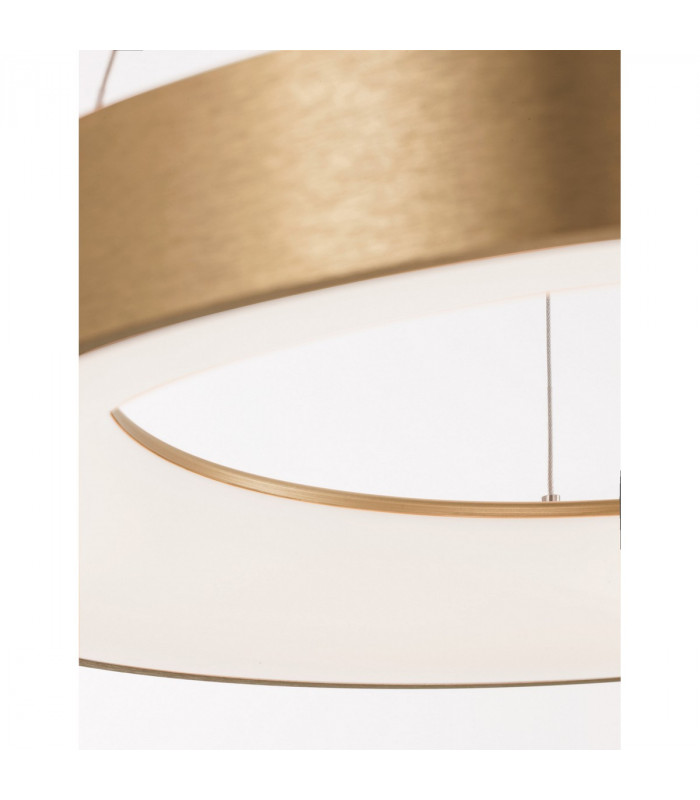 Rando Thin 60cm Integrated LED Pendant Ceiling Light Brushed Gold Aluminium LED 50W 3250Lm 3000K-4