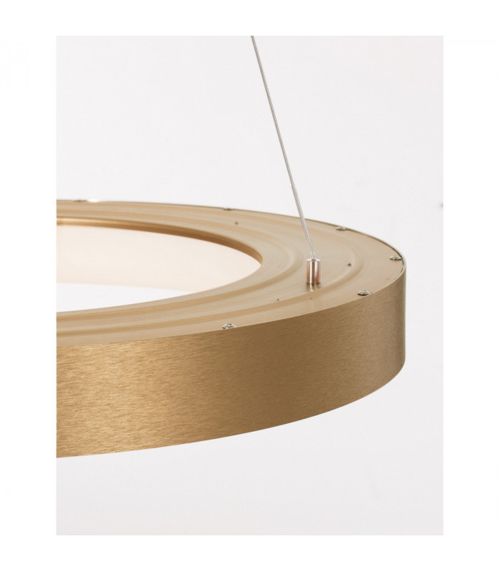Rando Thin 60cm Integrated LED Pendant Ceiling Light Brushed Gold Aluminium LED 50W 3250Lm 3000K-5