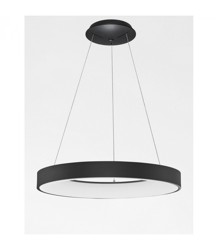 Rando Thin 60cm Integrated LED Pendant Ceiling Light Sandy Black Aluminium LED 50W 3250Lm 3000K-4
