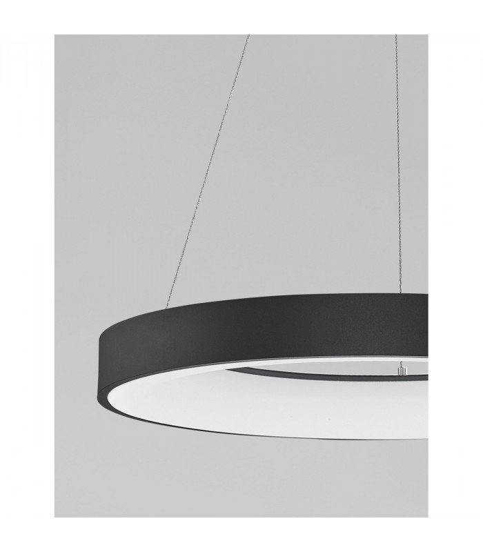 Rando Thin 60cm Integrated LED Pendant Ceiling Light Sandy Black Aluminium LED 50W 3250Lm 3000K-5