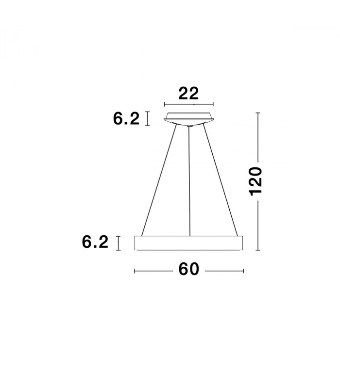 Rando Thin 60cm Integrated LED Pendant Ceiling Light Sandy Black Aluminium LED 50W 3250Lm 3000K-6