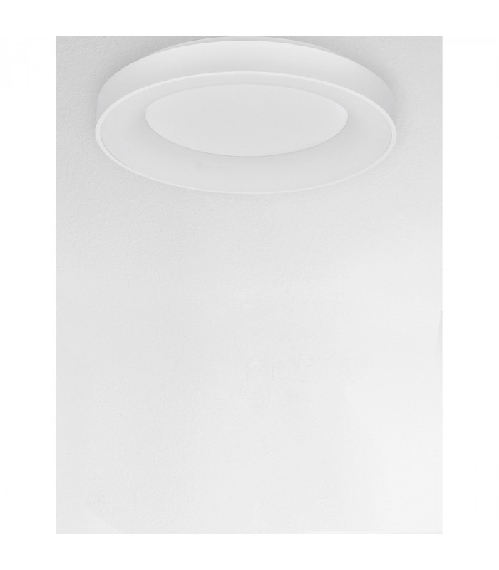 Rando Thin 60cm Integrated LED Semi Flush Light Sandy White Aluminium LED 50W 3250Lm 3000K-3