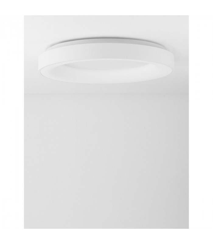 Rando Thin 60cm Integrated LED Semi Flush Light Sandy White Aluminium LED 50W 3250Lm 4000K-3