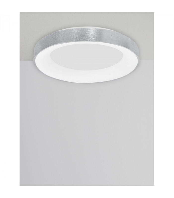 Rando Thin 60cm Integrated LED Semi Flush Light Brushed Silver Aluminium LED 50W 3250Lm 3000K-3