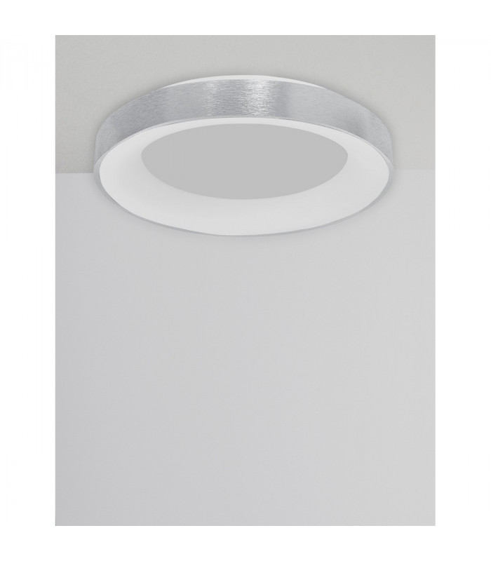 Rando Thin 60cm Integrated LED Semi Flush Light Brushed Silver Aluminium LED 50W 3250Lm 3000K-4