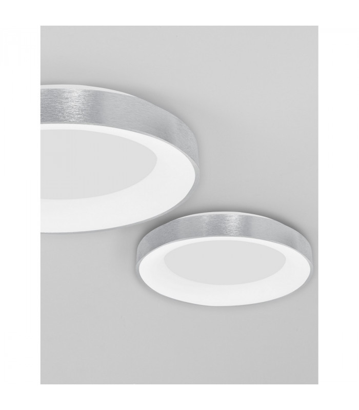 Rando Thin 60cm Integrated LED Semi Flush Light Brushed Silver Aluminium LED 50W 3250Lm 3000K-5