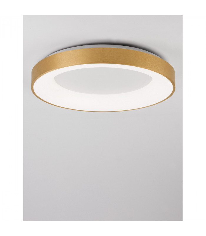 Rando Thin 60cm Integrated LED Semi Flush Light Brushed Gold Aluminium LED 50W 3250Lm 3000K-3
