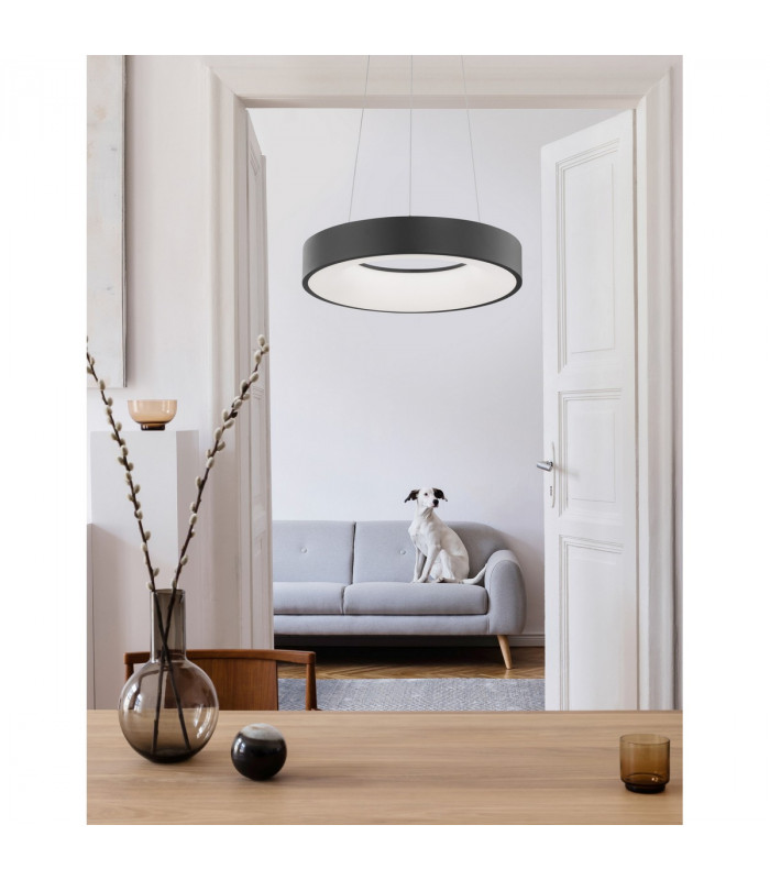 Rando Thin 38cm Integrated LED Pendant Ceiling Light Sandy Black Aluminium LED 30W 1950Lm 3000K-2