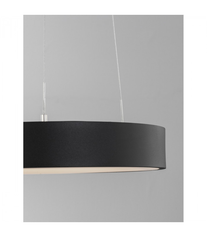 Rando Thin 38cm Integrated LED Pendant Ceiling Light Sandy Black Aluminium LED 30W 1950Lm 3000K-4