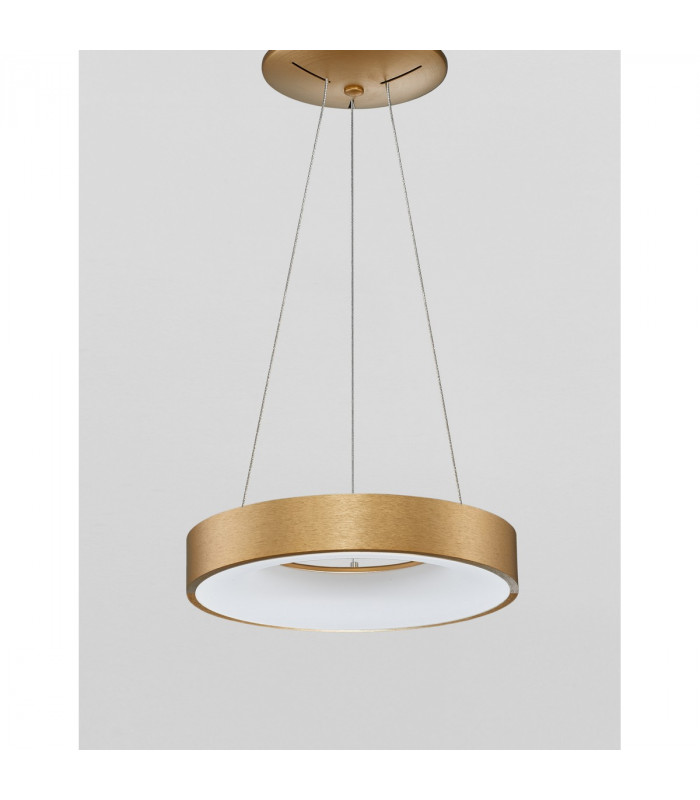 Rando Thin 38cm Integrated LED Pendant Ceiling Light Brushed Golden Aluminium LED 30W 1950Lm 3000K-3