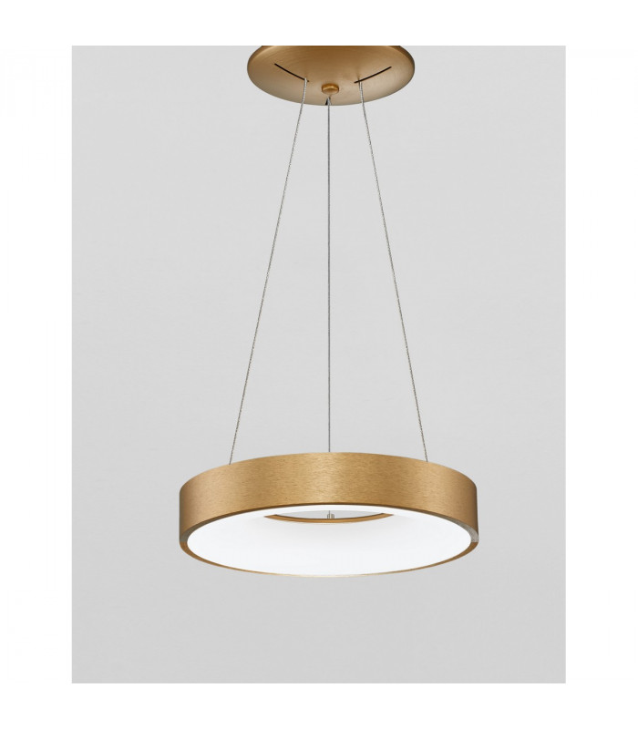 Rando Thin 38cm Integrated LED Pendant Ceiling Light Brushed Golden Aluminium LED 30W 1950Lm 3000K-4