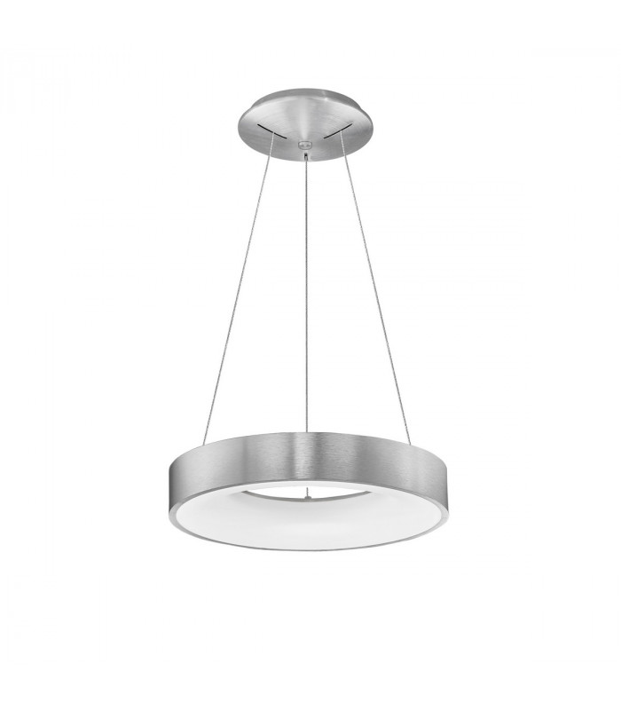 Rando Thin 38cm Integrated LED Pendant Ceiling Light Brushed Silver Aluminium LED 30W 1950Lm 3000K-1