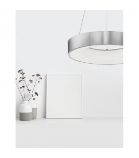 Rando Thin 38cm Integrated LED Pendant Ceiling Light Brushed Silver Aluminium LED 30W 1950Lm 3000K-2