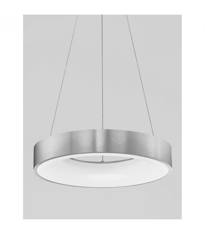 Rando Thin 38cm Integrated LED Pendant Ceiling Light Brushed Silver Aluminium LED 30W 1950Lm 3000K-5