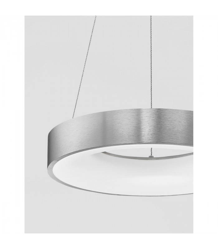 Rando Thin 38cm Integrated LED Pendant Ceiling Light Brushed Silver Aluminium LED 30W 1950Lm 3000K-6