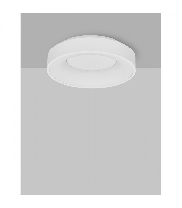 Rando Thin 38cm Integrated LED Semi Flush Light Sandy White Aluminium LED 30W 1950Lm 3000K-3