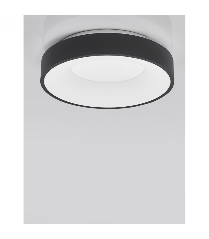 Rando Thin 38cm Integrated LED Semi Flush Light Sandy Black Aluminium LED 30W 1950Lm 3000K-2