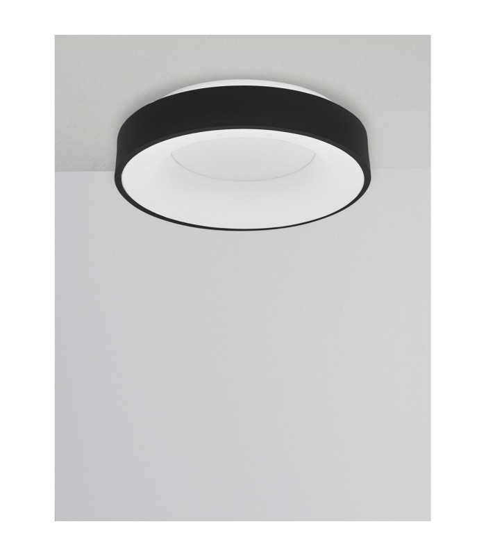 Rando Thin 38cm Integrated LED Semi Flush Light Sandy Black Aluminium LED 30W 1950Lm 3000K-4
