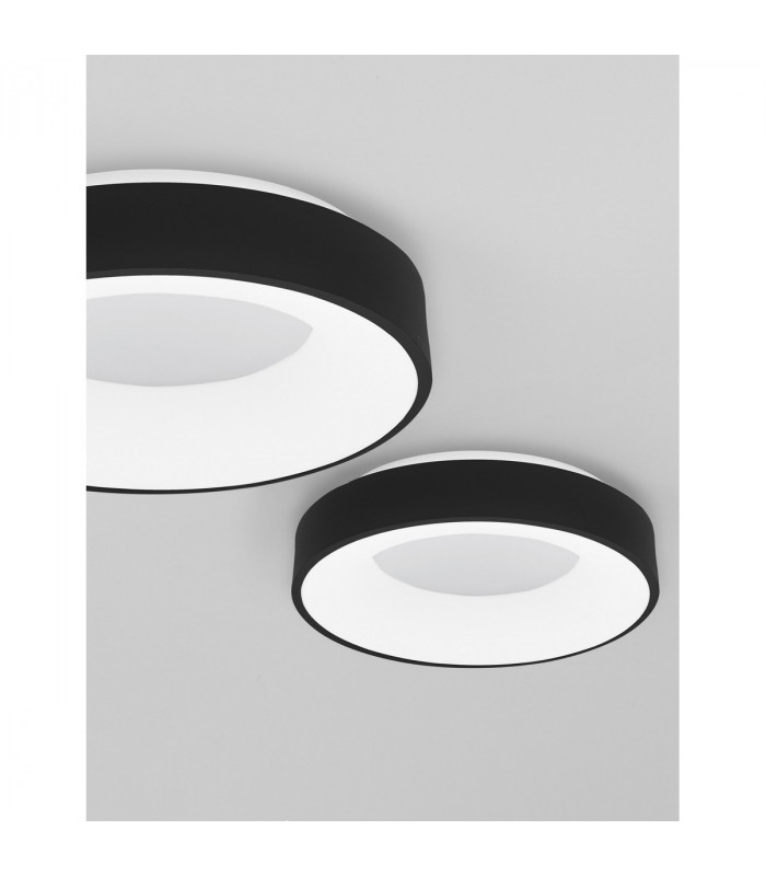 Rando Thin 38cm Integrated LED Semi Flush Light Sandy Black Aluminium LED 30W 1950Lm 3000K-5