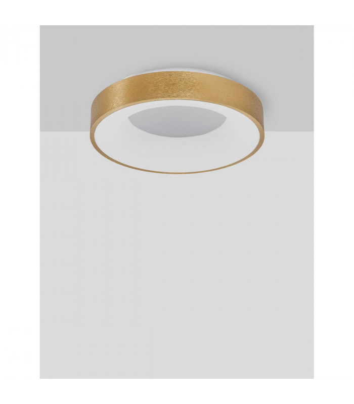 Rando Thin 38cm Integrated LED Semi Flush Light Brushed Gold Aluminium LED 30W 1950Lm 3000K-3