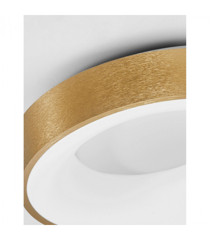 Rando Thin 38cm Integrated LED Semi Flush Light Brushed Gold Aluminium LED 30W 1950Lm 3000K-4