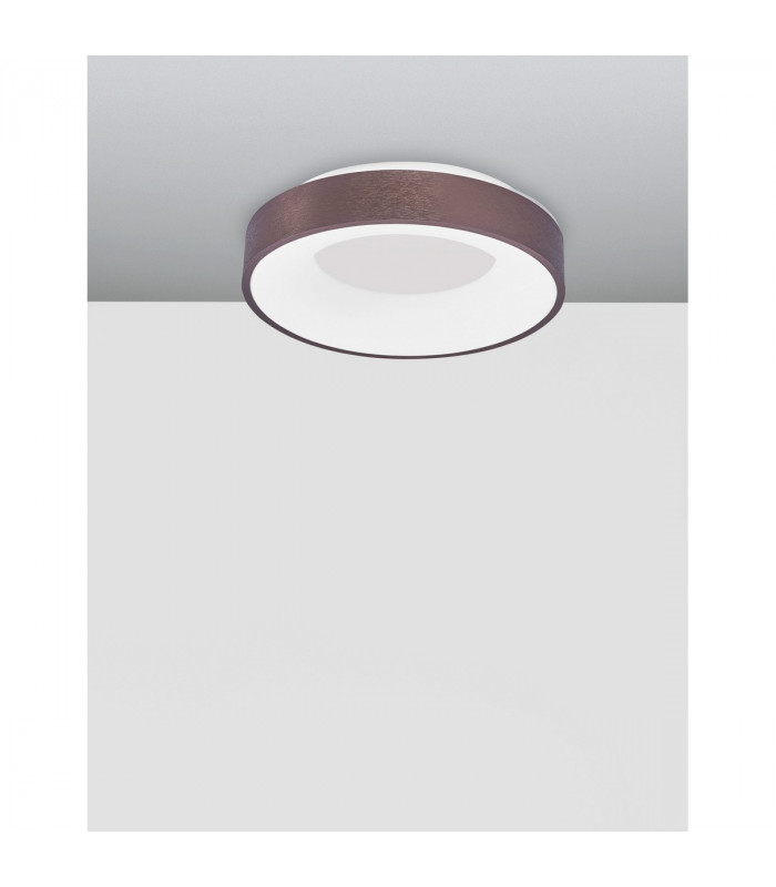 Rando Thin 38cm Integrated LED Semi Flush Light Brushed Coffee Aluminium LED 30W 1950Lm 3000K-3
