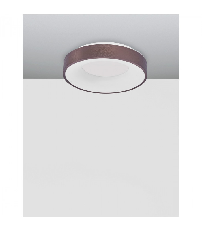 Rando Thin 38cm Integrated LED Semi Flush Light Brushed Coffee Aluminium LED 30W 1950Lm 3000K-4