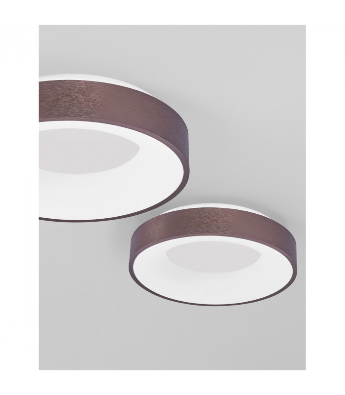 Rando Thin 38cm Integrated LED Semi Flush Light Brushed Coffee Aluminium LED 30W 1950Lm 3000K-5