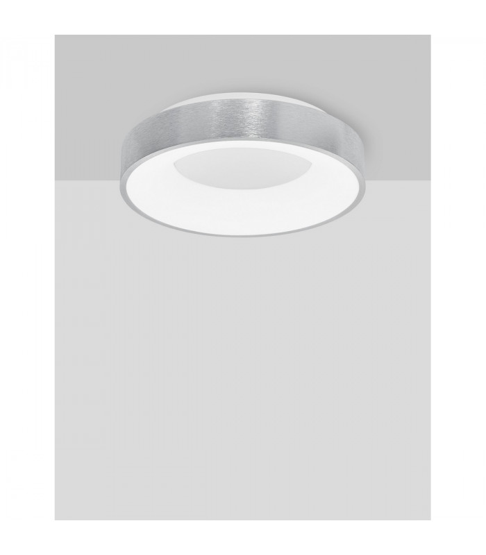 Rando Thin 38cm Integrated LED Semi Flush Light Brushed Silver Aluminium LED 30W 1950Lm 3000K-2