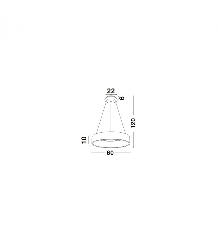 Rando 60cm Integrated LED Pendant Ceiling Light Grey Aluminium LED 42W 2520Lm 3000K-3