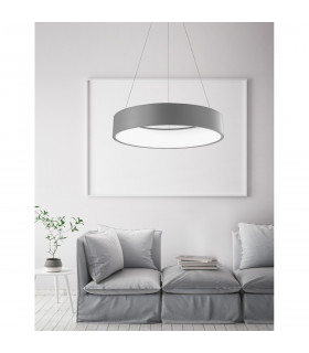 Rando 60cm Integrated LED Pendant Ceiling Light Grey Aluminium LED 42W 2700Lm 4000K-2