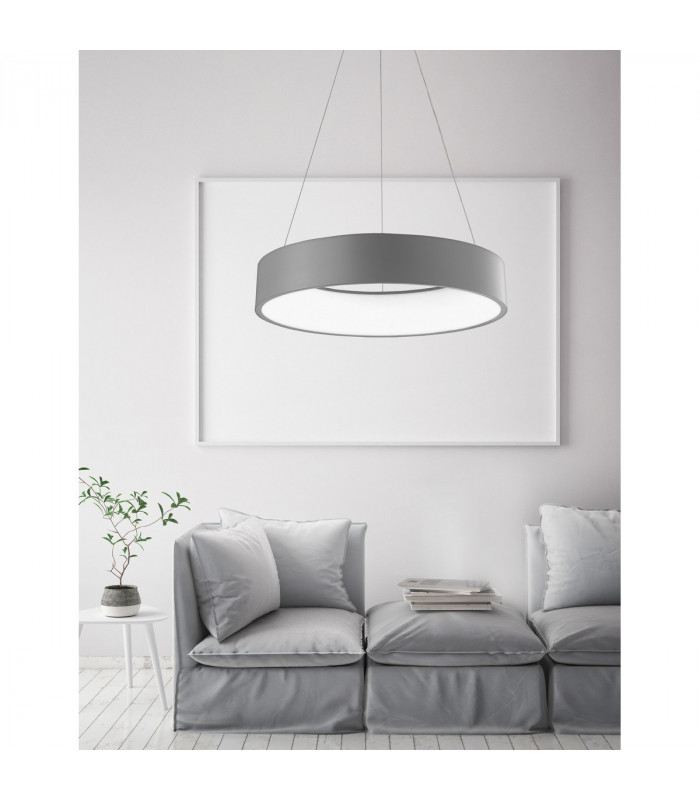 Rando 60cm Integrated LED Pendant Ceiling Light Grey Aluminium LED 42W 2700Lm 4000K-2