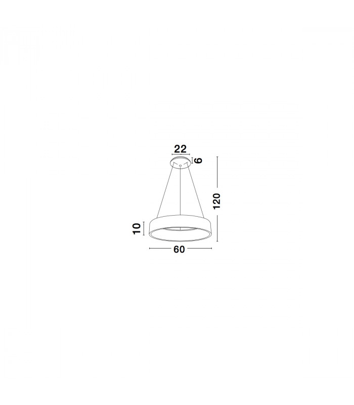 Rando 60cm Integrated LED Pendant Ceiling Light Grey Aluminium LED 42W 2700Lm 4000K-3