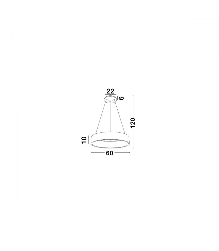 Rando 60cm Integrated LED Pendant Ceiling Light Matt White Aluminium LED 42W 2700Lm 4000K-3