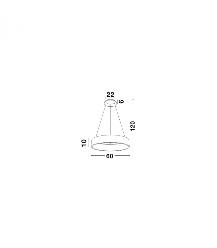Rando 60cm Integrated LED Pendant Ceiling Light Black Aluminium LED 42W 2520Lm 3000K-3