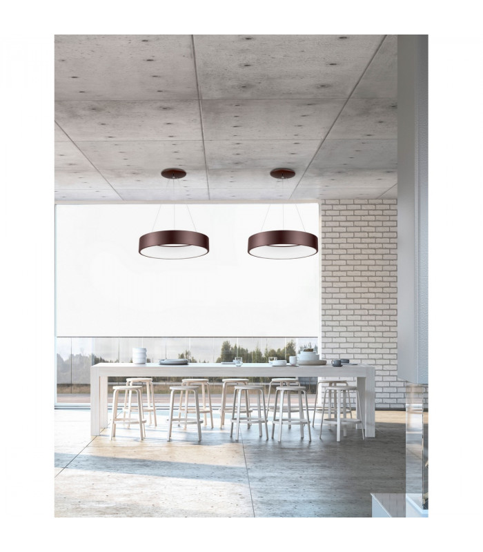 Rando 60cm Integrated LED Pendant Ceiling Light Coffee Brown Aluminium LED 42W 2520Lm 3000K-2