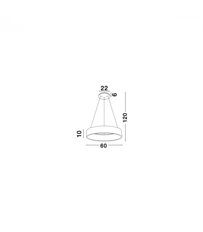 Rando 60cm Integrated LED Pendant Ceiling Light Coffee Brown Aluminium LED 42W 2520Lm 3000K-3