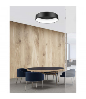 Rando 60cm Integrated LED Semi Flush Light Black Aluminium LED 42W 2520Lm 3000K-2