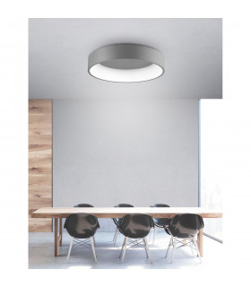 Rando 60cm Integrated LED Semi Flush Light Grey Aluminium LED 42W 2520Lm 3000K-2