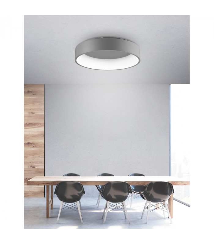 Rando 60cm Integrated LED Semi Flush Light Grey Aluminium LED 42W 2520Lm 3000K-2
