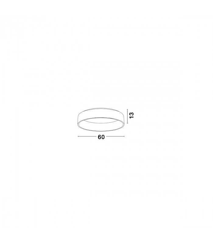Rando 60cm Integrated LED Semi Flush Light Grey Aluminium LED 42W 2520Lm 3000K-3