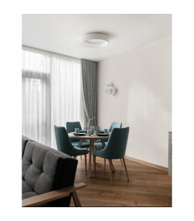 Rando 60cm Integrated LED Semi Flush Light Matt White Aluminium LED 42W 2520Lm 3000K-2