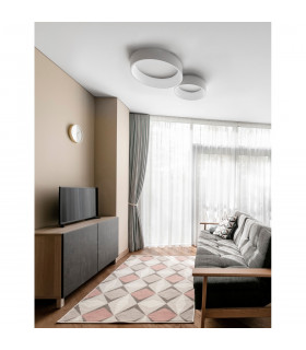 Rando 60cm Integrated LED Semi Flush Light Matt White Aluminium LED 42W 2700Lm 4000K-2